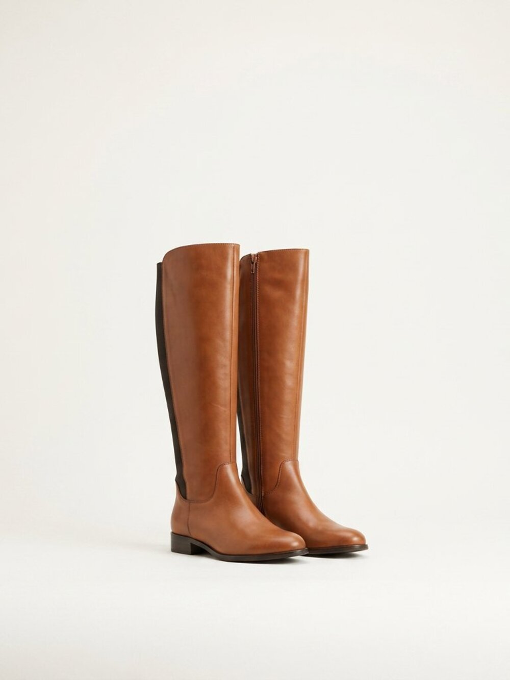 Genuine Leather Tall Riding boot Full Zipper women size 13us/44 Hard to find siz
